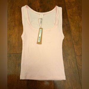 SKIMS Fits Everybody Cotton Rib Tank in Cherry Blossom